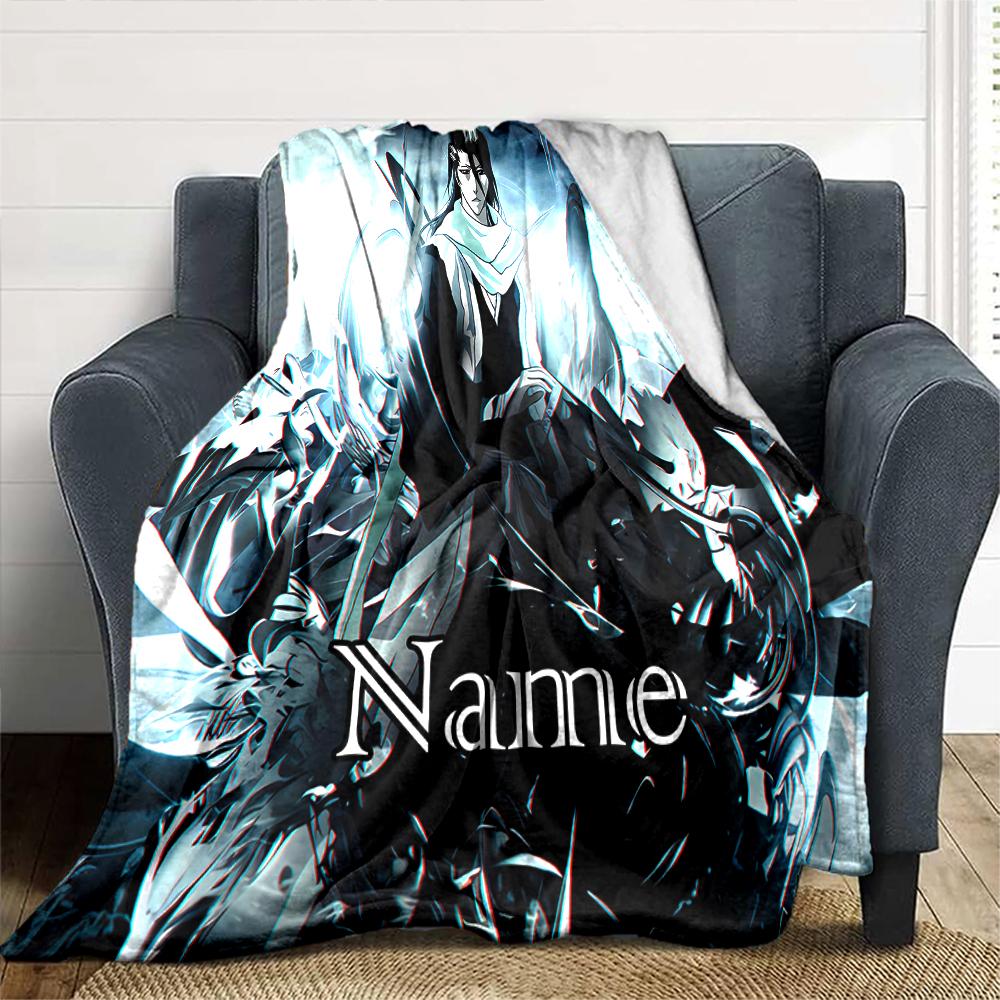 Customiz Name Personality Byakuya Kuchiki (2) Blanket Soft &Warm Sofa Office Bed Travel Lunch Break Blanket, Gift Suitable for All Seasons