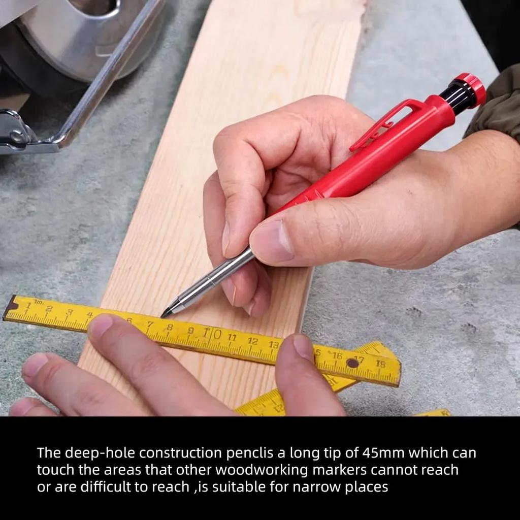 Solid Carpenter Pencil Set Woodworking Tools Mechanical Pencil 3 Colors Refill Construction Job Tools Carpentry Marking Scriber