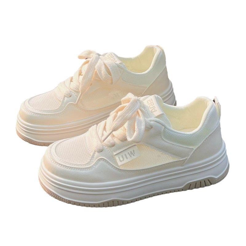 Кампус ветер сетка дышащие женские новые летние тонкие толстая подошва обувь ниша молочный