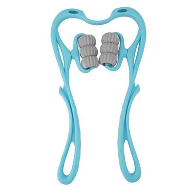 6-колесный ручной массажер для шеи, массажер для шейного отдела позвоночника, инструмент для массажа надавливанием на акупунктурные точки для домашнего использования, синий