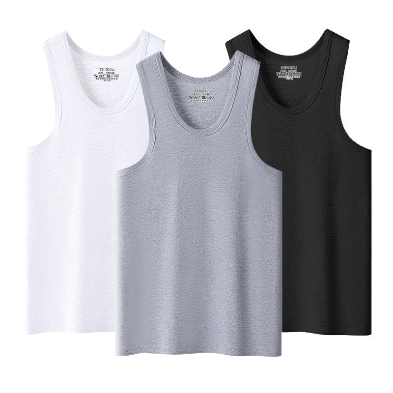 Men's Pure Cotton Sweat-Absorbent White Sports Vest for Summer