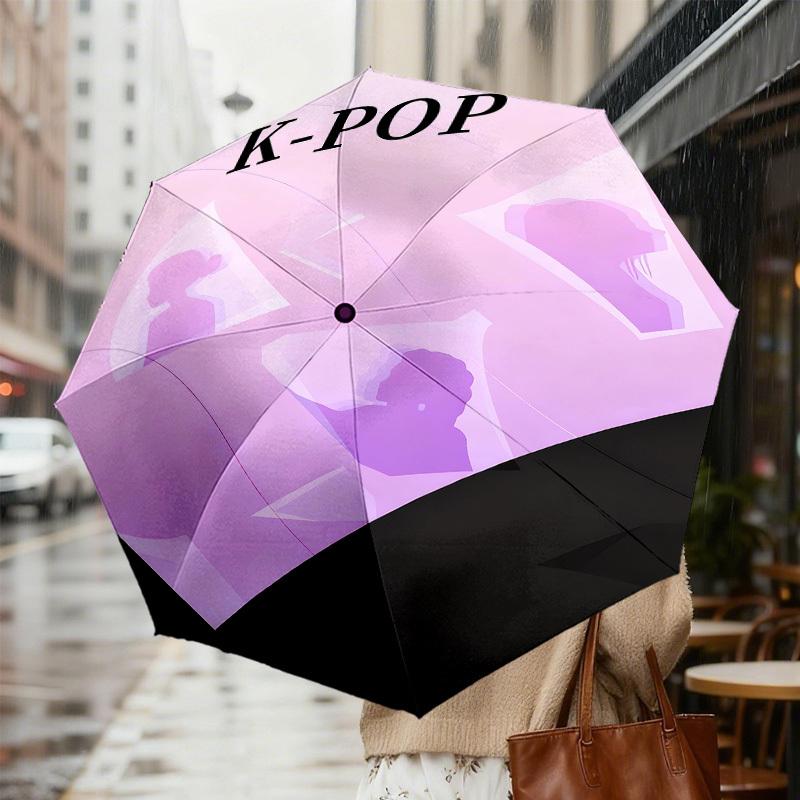 1 шт. Зонт с рисунком K-POP Звезды, Автоматическое Открытие и Закрытие, Высококачественный Дорожный Зонт, c1128108