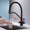 Смеситель для чистой воды для кухни 3 в 1, нержавеющая сталь, силиконовый смеситель для ванной комнаты, поворотный смеситель для мойки кухни с горячей и холодной водой