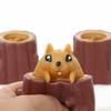 Сжимающая игрушка-белка на пеньке с музыкой для детей, антистресс, фиджет, декомпрессия, миниатюрный пень, странная игра