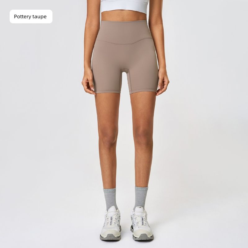 Lu Same Yoga Shorts Women's 2025 Best Selling Nude Feel No Embarrassment Line Slim Fit Sports Shorts Outdoor Fitness Pants
