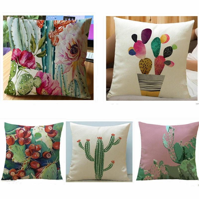 Timeless Tropical Flower Cactus Cushion Cover For Elegant Home Styling