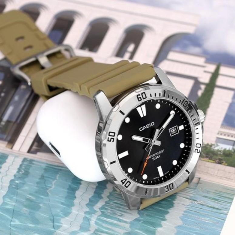 Casio Черные круглые спортивные уретановые часы Diverlook Black Marlin