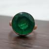 Round Cut Green Emerald 925 Sterling Silver Rose Gold Fill Ring Jewelry, Statement Gift Artisan Ring