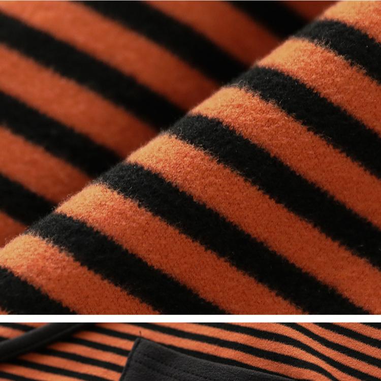 Dimanaf 2024 Осень Однотонная футболка Женская полосатая толстовка с капюшоном Эластичные однотонные свободные топы с длинным рукавом Футболки