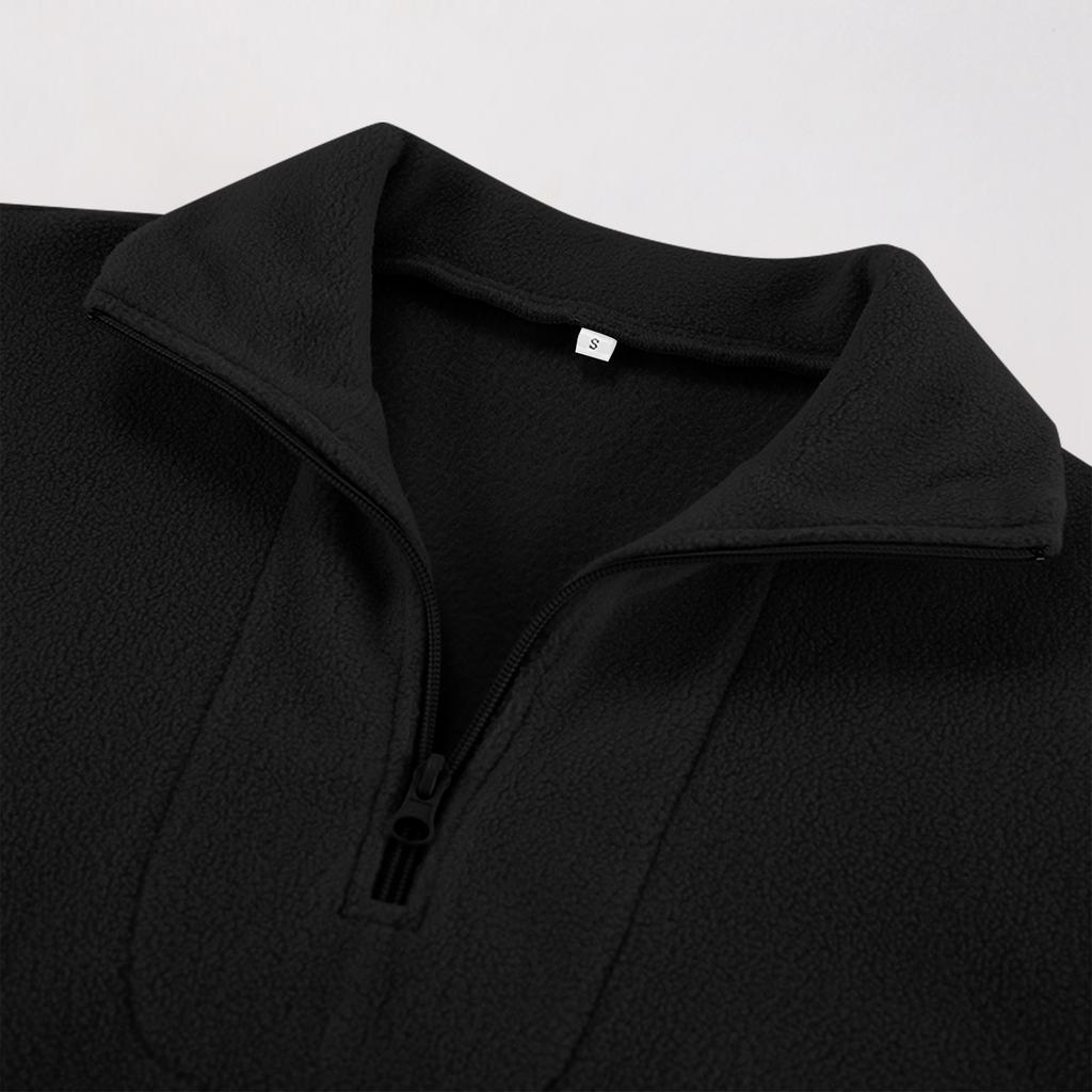 Женский модный и повседневный флисовый топ с длинным рукавом однотонной расцветки