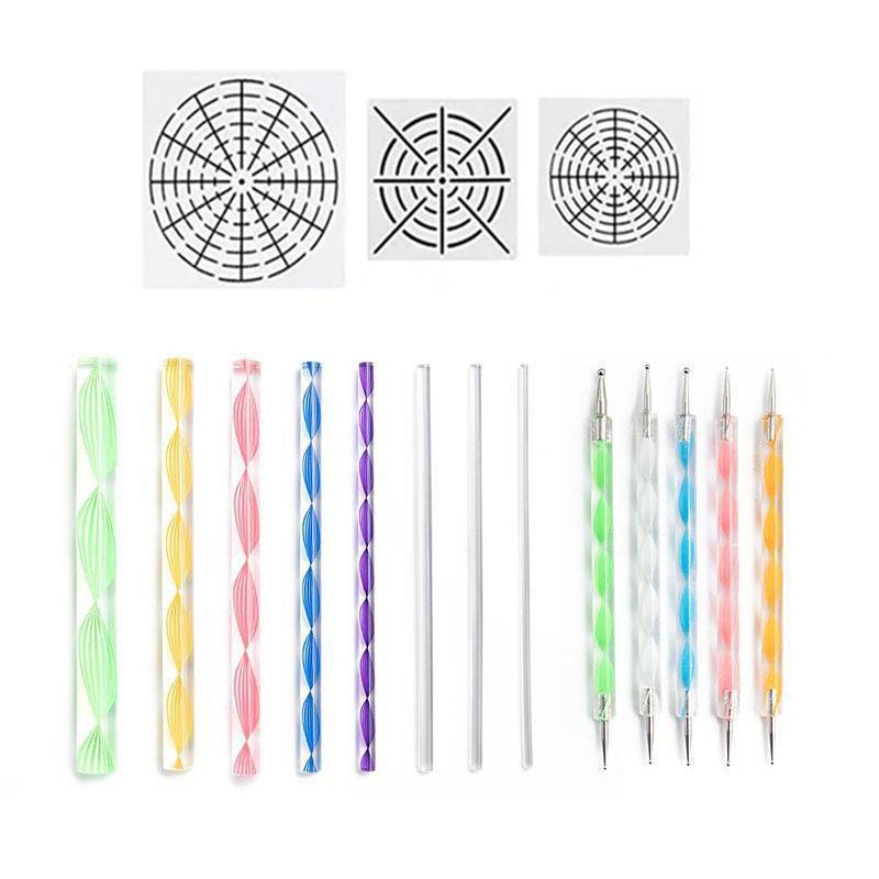 16pcs/Set Mandala Art Kit With Dotting Tools Acrylic Sticks & Templates For DIY Rock Painting Art Projects Pottery Painting Tool