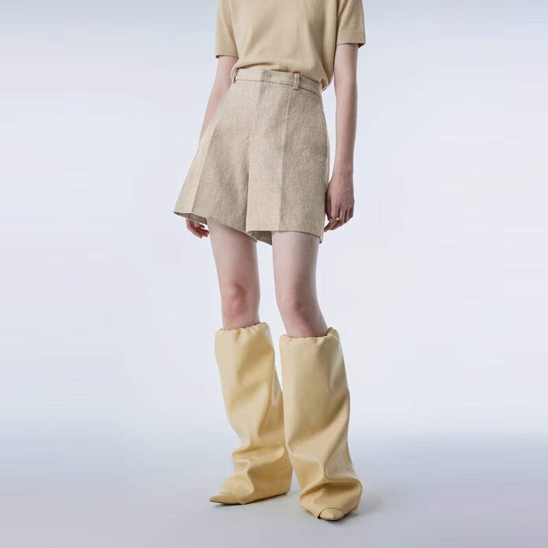 JNBY 2024 Spring Linen Straight-Leg Shorts