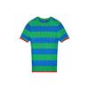 Polo SS24 Striped Slim Fit Cable Knit Short Sleeve Sweater Women Sweater Academy-Green WMPOSWENC020893-999