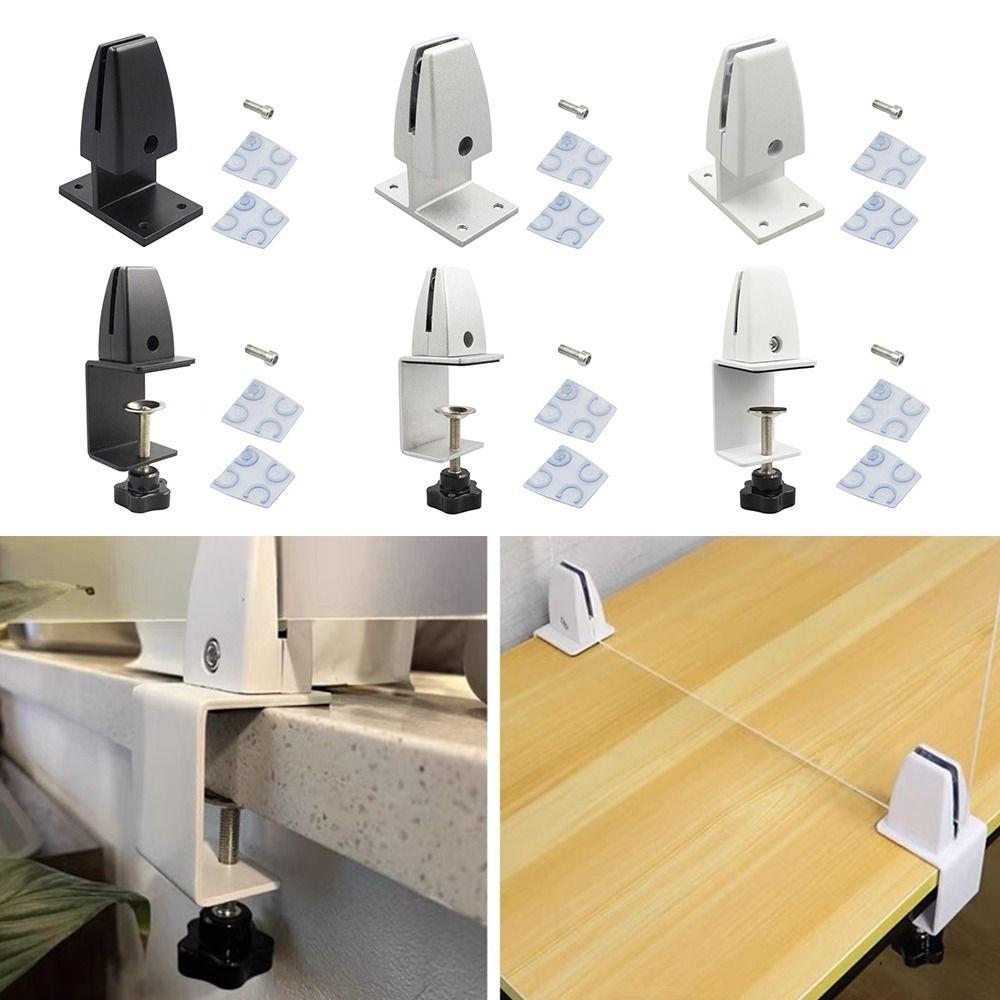 Multifunctional Glass Clamp Black White Silver Privacy Screen Clip Office Desk Baffle Clip Desk