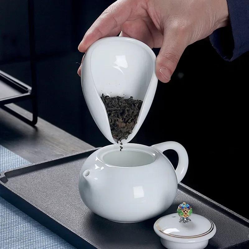 Ceramic Coffee Beans Dose Trays Pure White Pottery Teaspoon Tea Separator Vessel Set Tools Coffee Bean Spoon Shovel Tea Trays