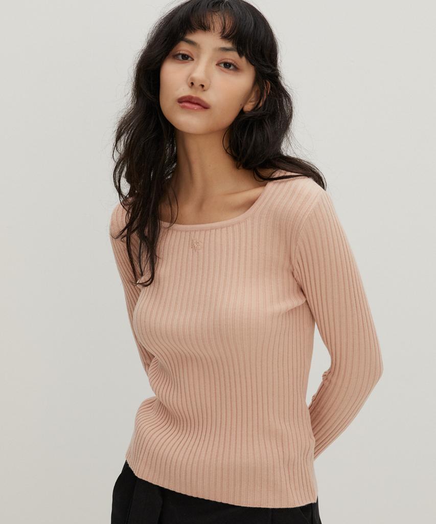 RAVEROUS Square Neck Sweater Pink
