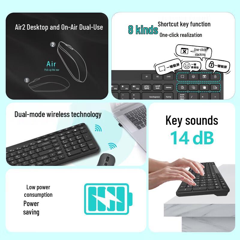 A4TECH FB2700C Dual-Mode Wireless Bluetooth Keyboard & Mouse Combo