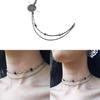 Gothic Crystal Necklace For Women With Geometric Pendant And Cross Chain