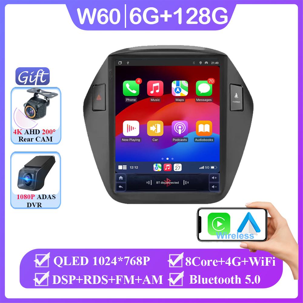 9,7-дюймовый Android 14 автомобильный радиоприемник для Hyundai IX35 Tucson 2009-2015 Мультимедиа Навигация 4G Carplay Стерео Головное Устройство Аудио Нет 2 Din DVD