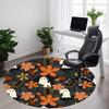 1pc Ghost Floral Office Round Area Rug,  Mat Suitable For Office, Under Office Chairs Bedroom Living Room Home Decor, Room Deco