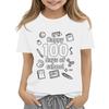 Kids Fashion Casual Short Sleeve 100 Day School Anniversary Printed Round Neck T-Shirt Top