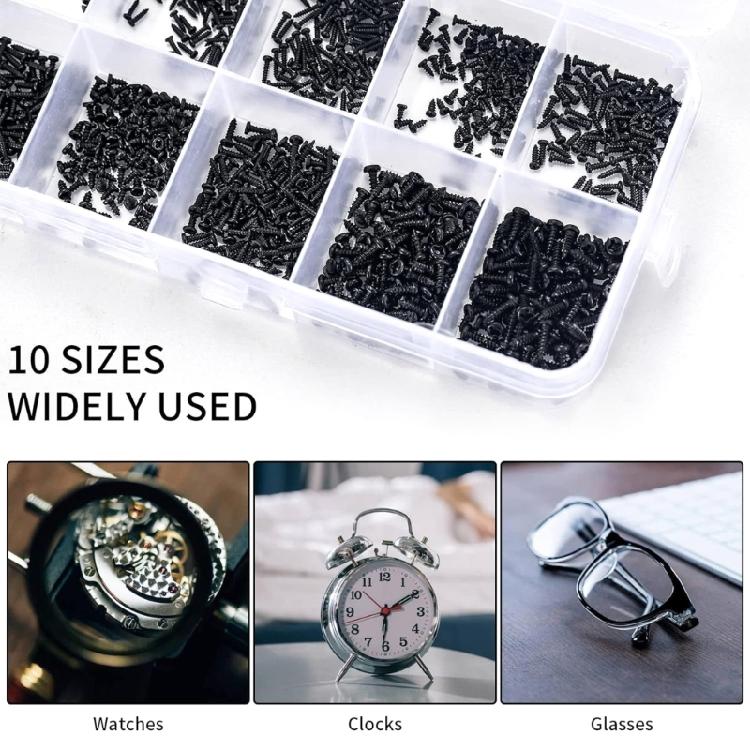 1200Pcs Small Self Tapping Screws Flat Head Cross Micro Screws Mini Screws