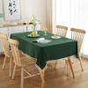 Пасхальная однотонная хлопковая скатерть с кистями, мытый хлопок, красный, зеленый, рождественский чехол для стола для домашней вечеринки, декор для обеденного стола