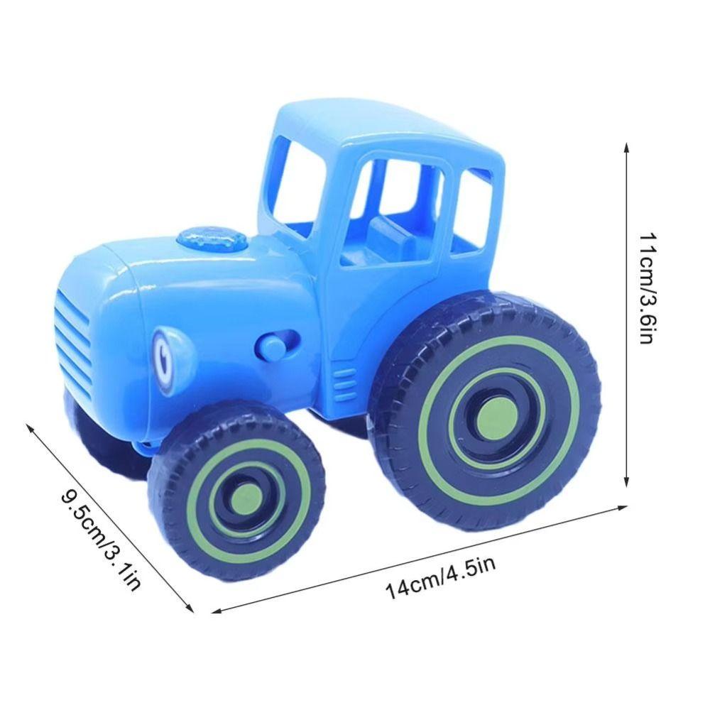 Early Learning Car Farmer Toy Sliding Toy Musical Car Model Mini Blue Tractor  For Children