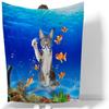 Underwater Diving Creative Cat Theme Flannel Throw Blanket Soft Lightweight Warm for Living Room Bedroom Bed Sofa Couch Kids Adults Gifts