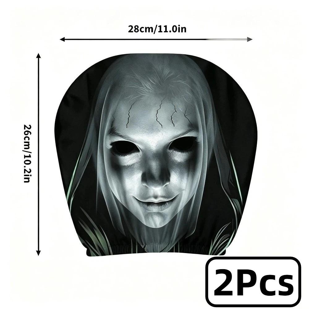2Pcs Halloween Accessories Car Headrest Covers Ghost Neck Pillowcase Car Interior