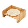 -Cat Bowl, Pet Food Wooden Holder, Snack Container, Detachable Dog Portable, for Kitten