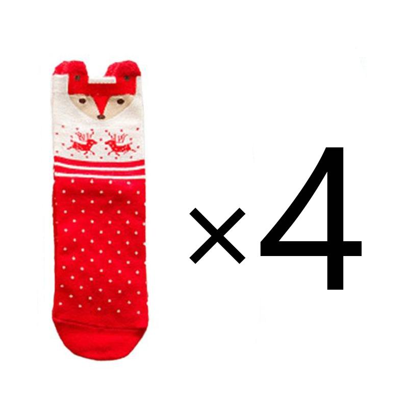 4 пары женских зимних рождественских носков, праздничные носки с рисунками животных, рождественские подарки для девочек и женщин