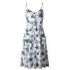 Sexy V Neck Backless Floral Summer Beach Dress Women Striped Button Pineapple Party Midi Dresses