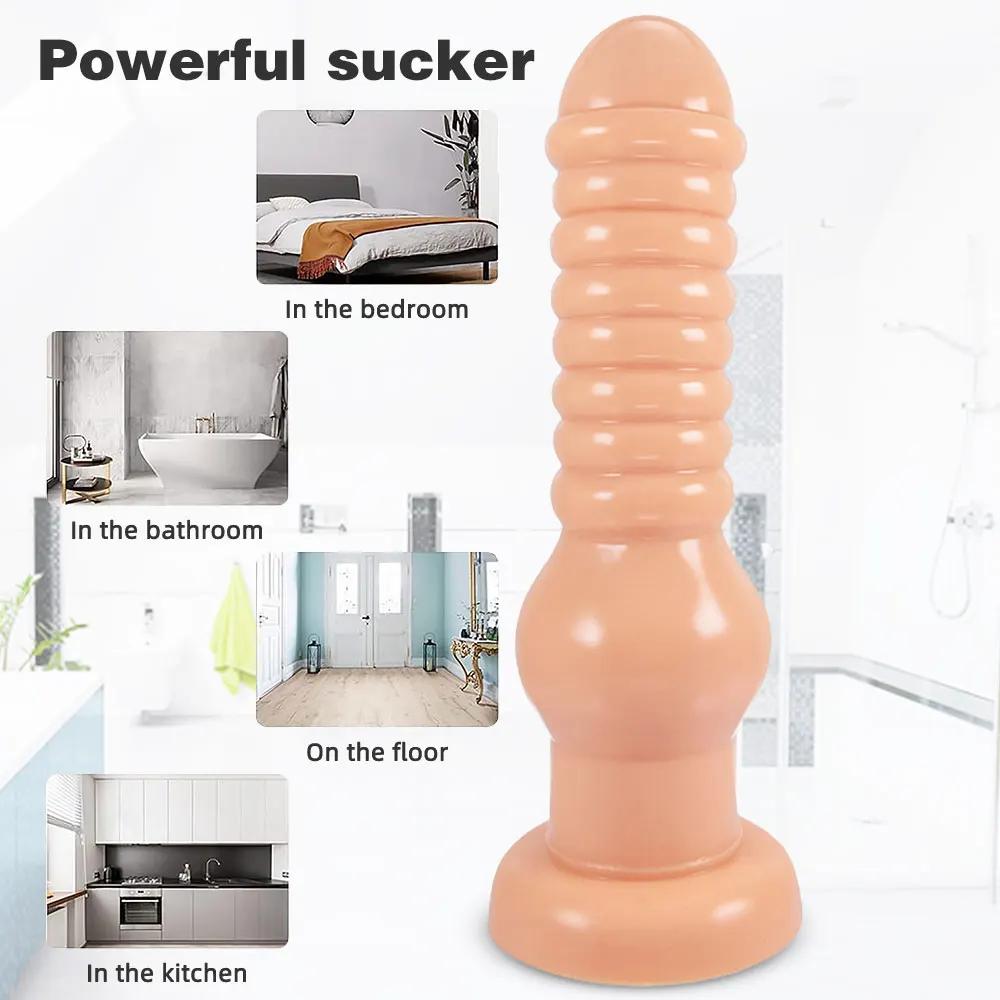 Oversize Anal Plug Dildo Stimulate Anus And Vagina Long Butt Plug Masturbator Soft Penis Anal Dilator Sex Toys For Women And Men