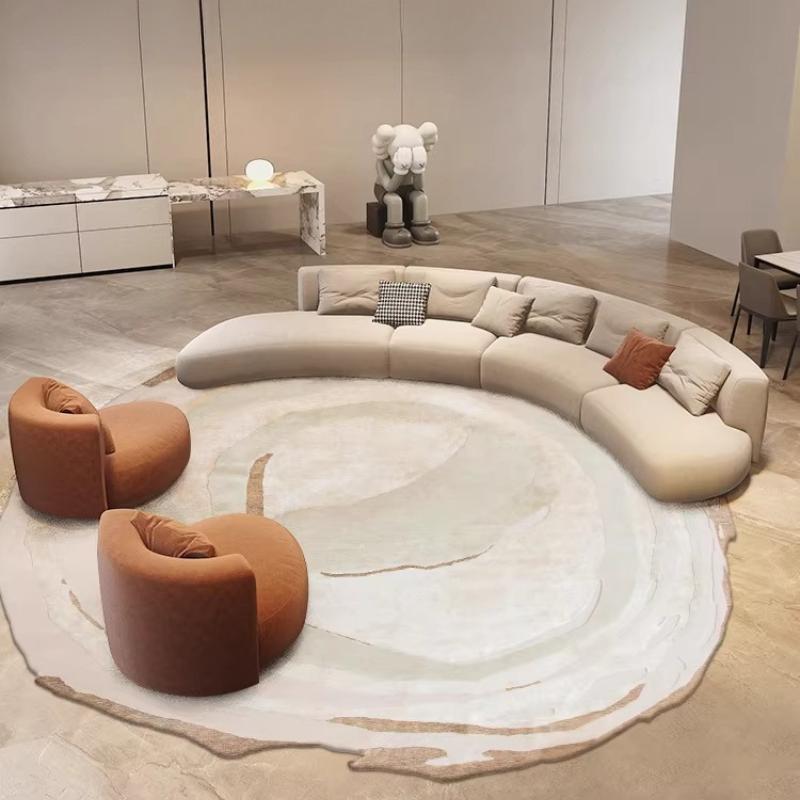 Cream Style Carpets for Living Room Light Luxury Bedroom Decor Carpet Fluffy Soft Irregular Shape Rug Home Thick Plush Floor Mat