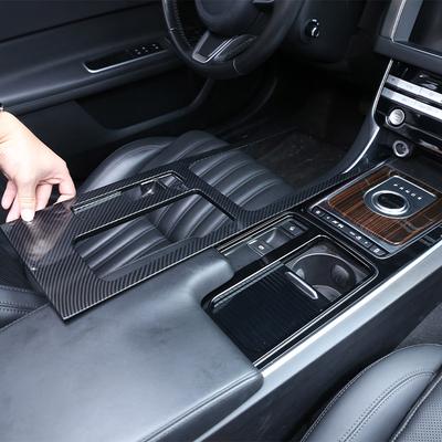 ABS Углеродное волокно Для Jaguar F-PACE XE XEL XF XFL 2016-2020 Автомобильная центральная панель рычага переключения передач и держателя стакана, декоративная накладка, наклейка