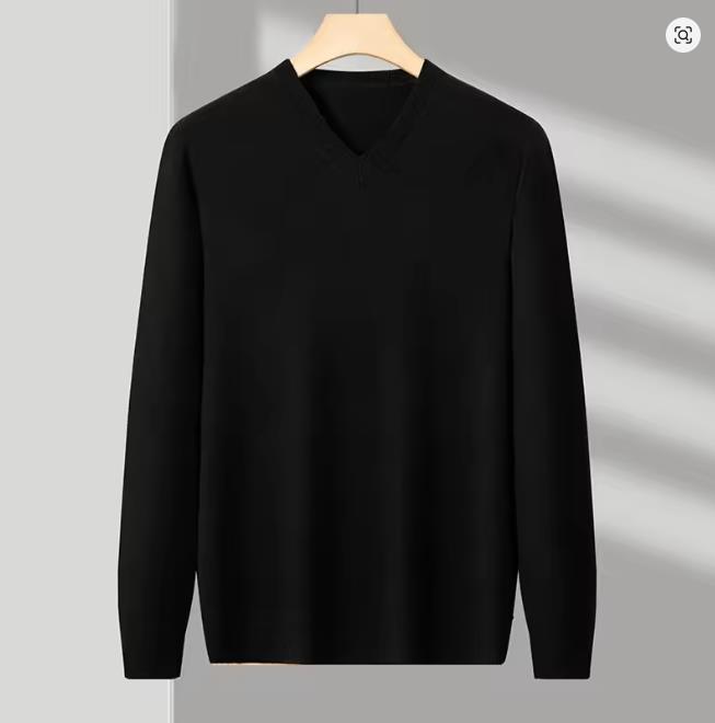 Мужской свитшот с V-образным вырезом, базовый однотонный свитер, пуловеры с V-образным вырезом, теплый осенний вязаный свитер оверсайз для мужчин