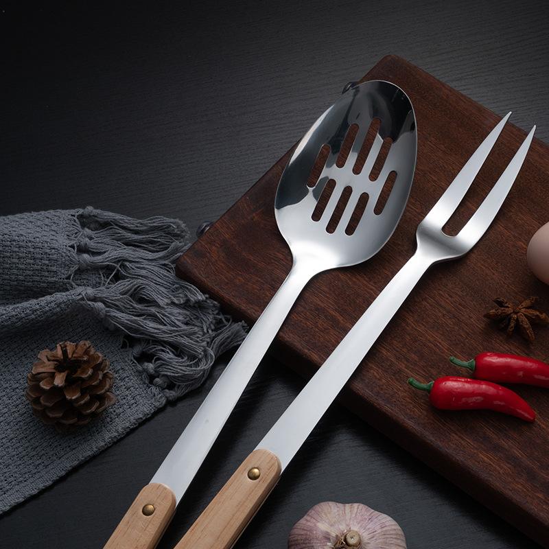 HANYANG Лопатка из нержавеющей стали, кухонная утварь, лопаточка с деревянной ручкой, кухонная лопатка