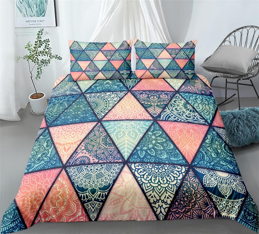 Комплект постельного белья Black Mandala Boho King Queen Double Full Twin Single Size