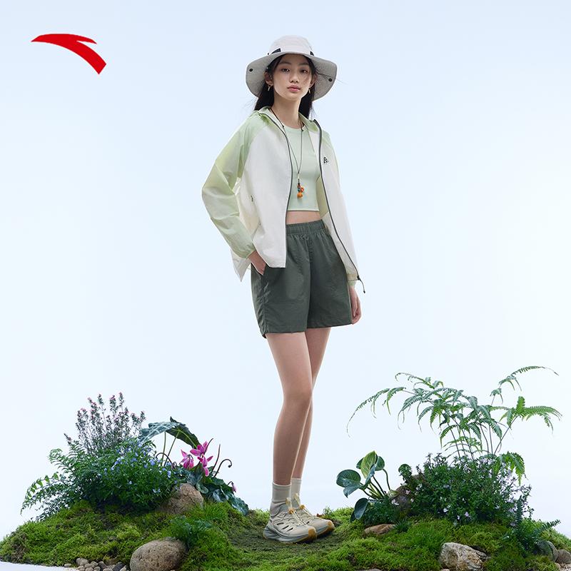 Anta Outdoor Series Color Block Zipper Hooded Versatile Casual UV Resistant Wear Women Outerwear 962526603-1