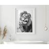 Brushing Teeth Animal Art Poster Lion Monkey Horse Rabbit Dog Cat Eagle Funny Bathroom Wall Stickers Bathroom Animals Home Decor