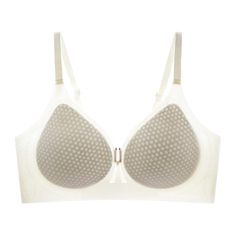 Summer new breathable thin cup jelly soft support underwear women's sexy hollow lift bra