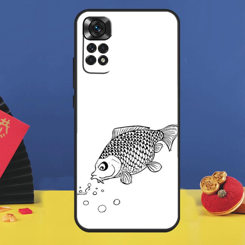 Carp Fishing Fish Phone Case For Xiaomi Redmi Note 14 Pro 13 12 9 10 11 15 Pro Plus 10C 12C 13C 14C 15C Cover