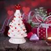 Ceramic Tabletop Tree Battery Operated Tabletop Valentine LED Tree Vintage Christmas Decoration Ceramic Tree With Heart Treetop