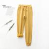 Women Sweatpants Elastic Waist Adjustable Drawstring Casual Harem Pants with Pockets Solid Color Casual Trousers