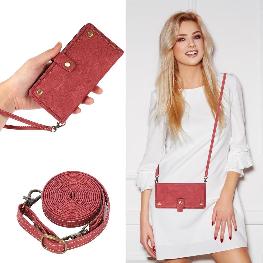 Crossbody Wallet Multi Card Flip Lanyard Leather Case for iPhone 15 14Plus 13 12 11Pro Max XS Max 8P 7P/Samsung S23 S22 S21 S20Ultra Plus A14 A54 A53