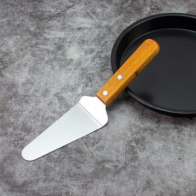 Лопатка для торта с деревянной ручкой, треугольная лопатка из нержавеющей стали, прочная, удобная ручка, лопатка для сыра, пиццы для дома