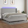 VidaXL Slatted Bed Base with LED Mattress, Upholstered Bed with Headboard, Double Bed, Bedroom Adult Bed, Modern, 3138181