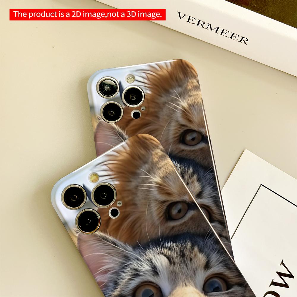 Fluffy Cat & Lion Face Close-Up Phone Case All inclusive film hard phone case, compatible with iPhone 18 Pro Max 17 16 15 14 13 12 11