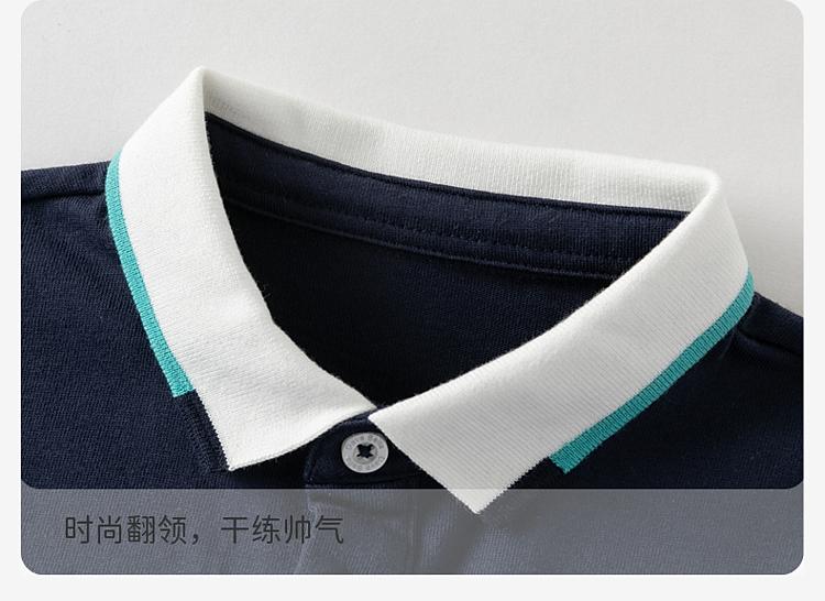 David Bella boys' polo shirt spring outfit new children's long sleeved T-shirt baby contrasting pure cotton top